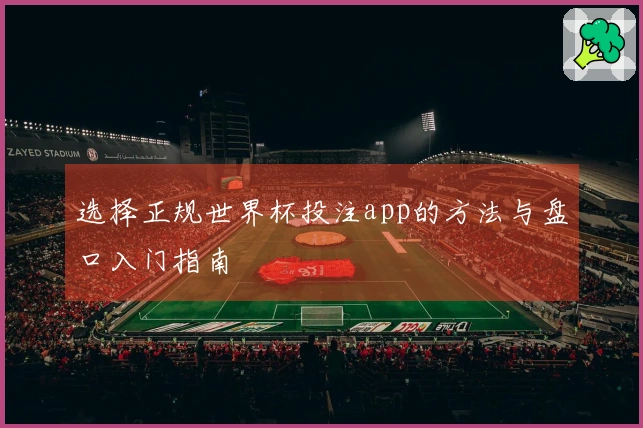选择正规世界杯投注app的方法与盘口入门指南